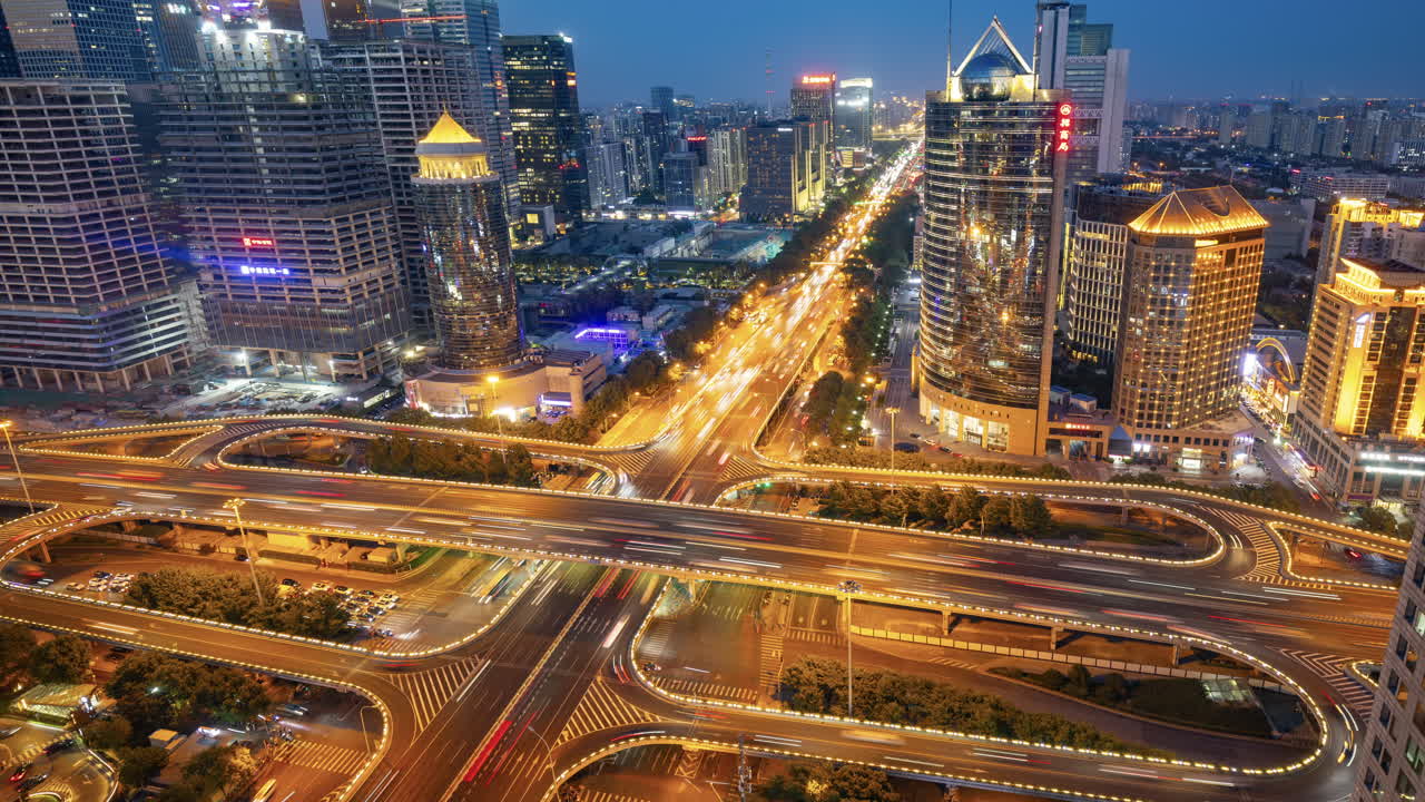Timelapse of the Beijing city skyline from a high vantage point