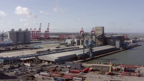 drone shot pulling up from liverpool port 03