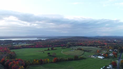 fall with colorful leaves, red, orange, green, yellow, drone video