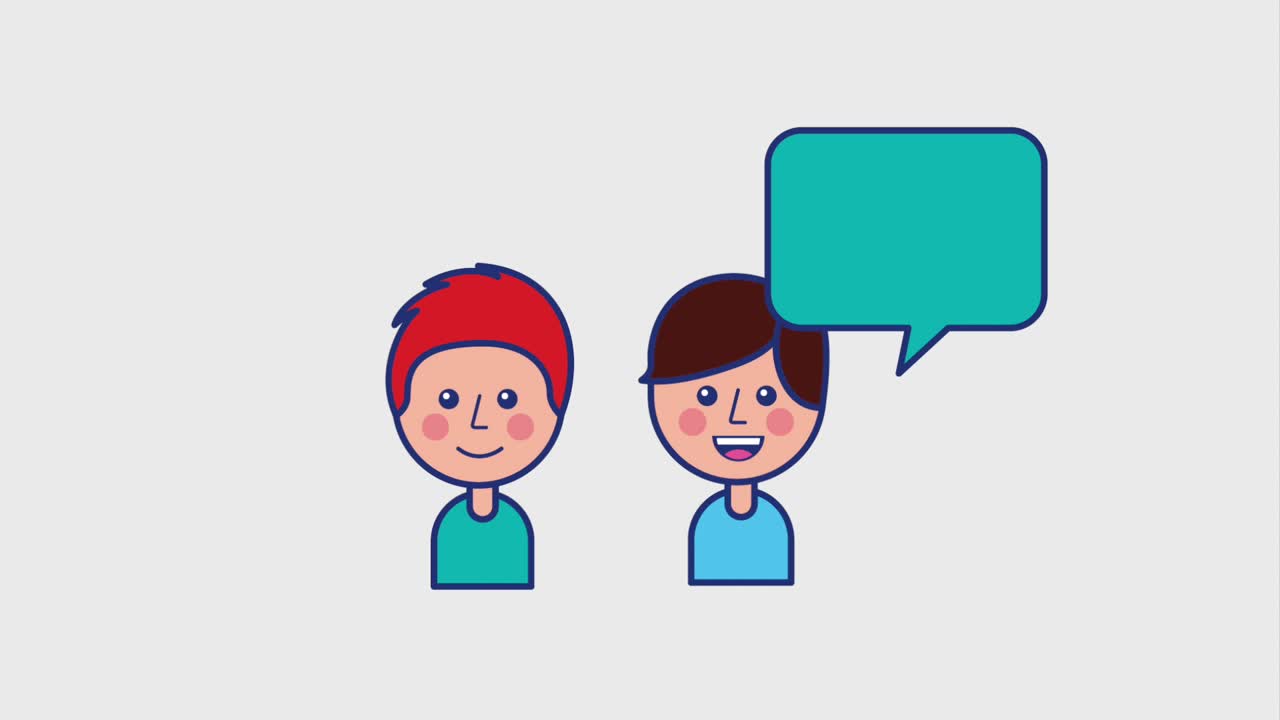 niños jóvenes hablando burbuja de habla