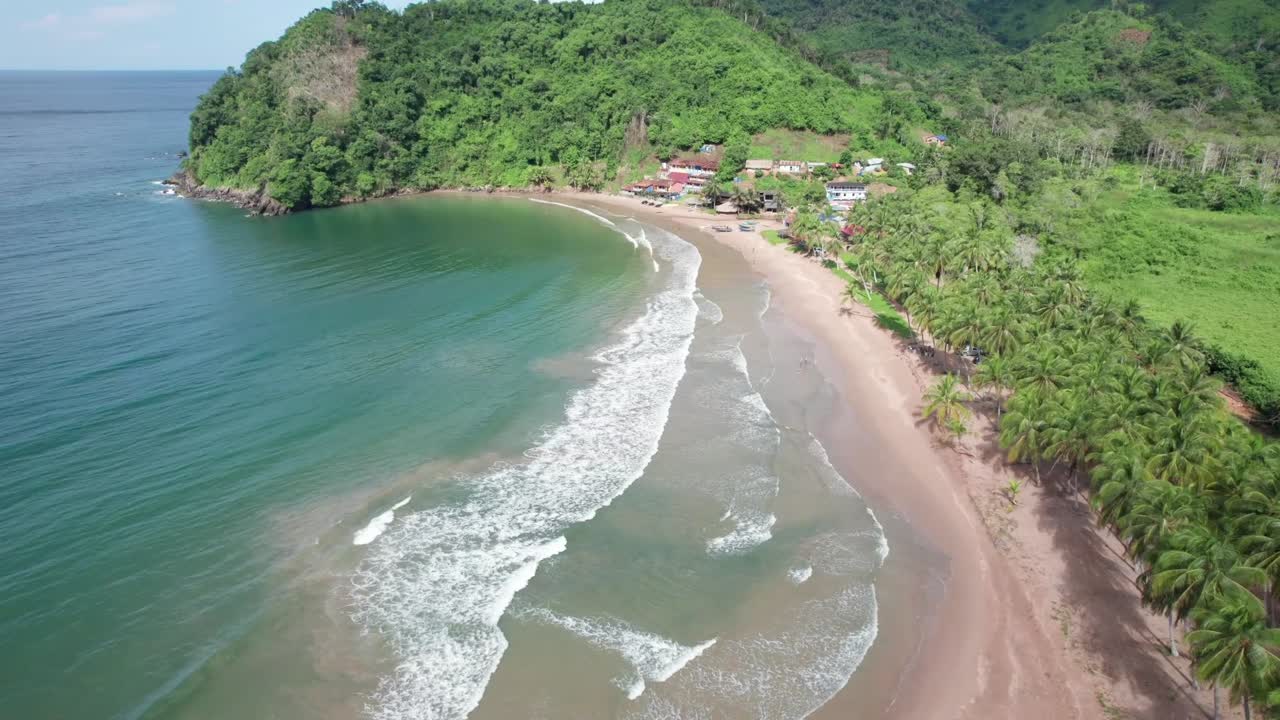 Drone view of Pui Pui Beach in Venezuela, serene coastal scene