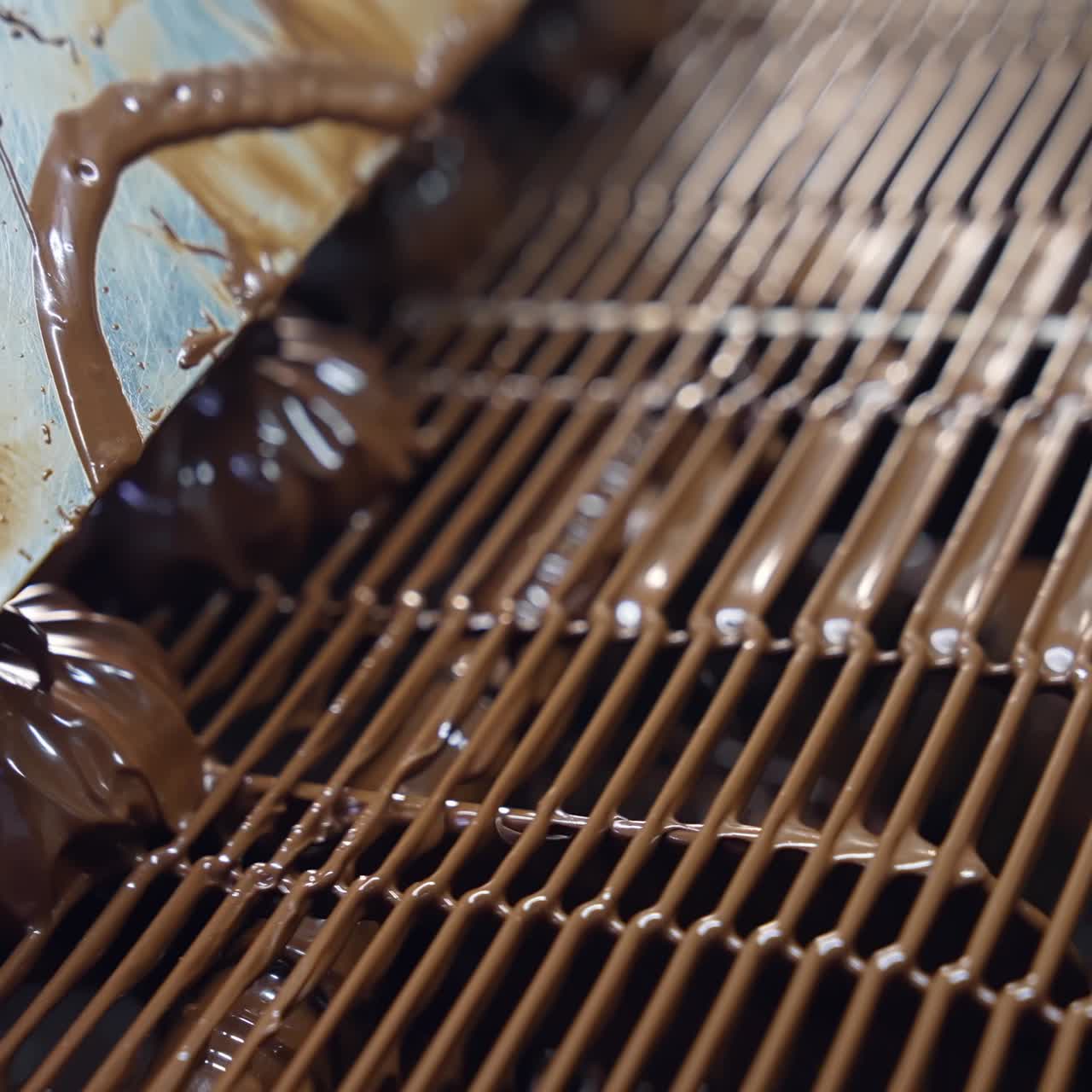 Chocolate treats being made on a production line