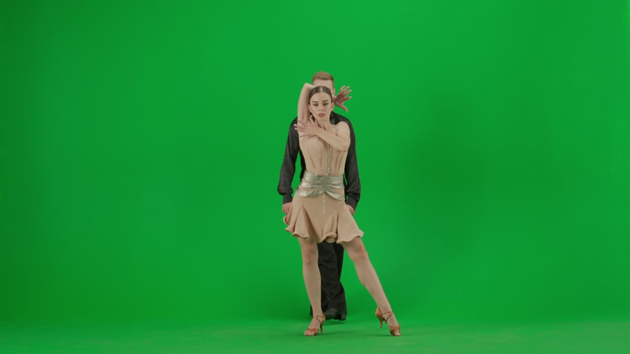 Couple Ballroom Dancers on Green Screen