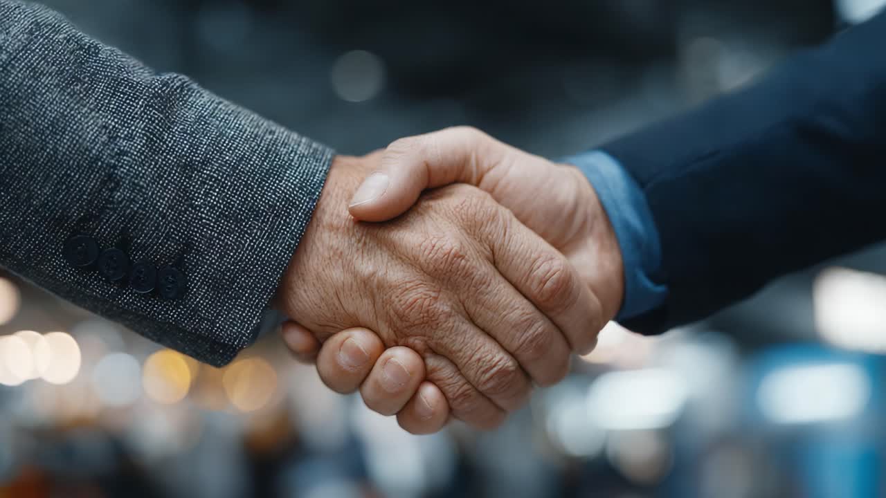 A Professional Handshake Captured in Two Frames, Symbolizing Trust and Agreement Between Individuals in a Collaborative Environment