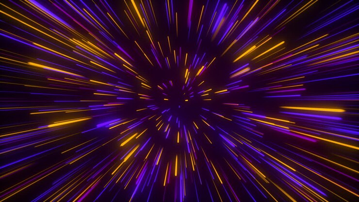 Neon flow light speed flying animation apt for technology, space travel, time travel, openers or into videos