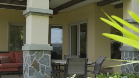 terrace in a rustic beach house on a sunny day