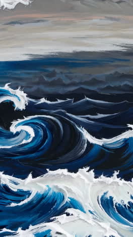 powerful ocean waves painting