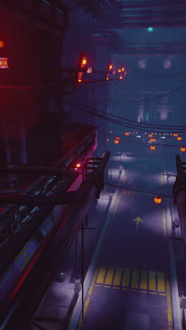 cyberpunk city night street