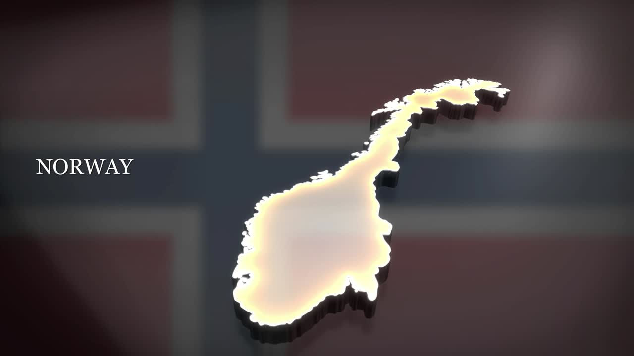 노르웨이의 3d 애니메이션 지도