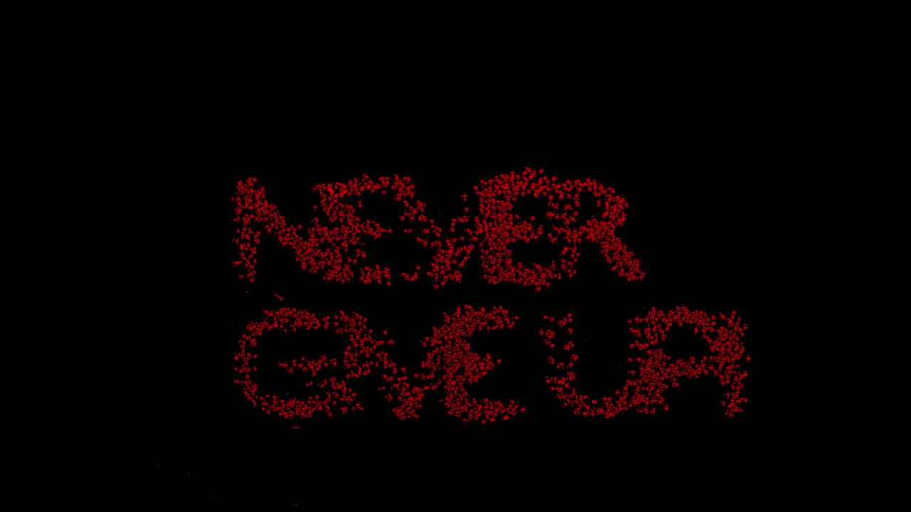 Red Dots Scattered on Black Background