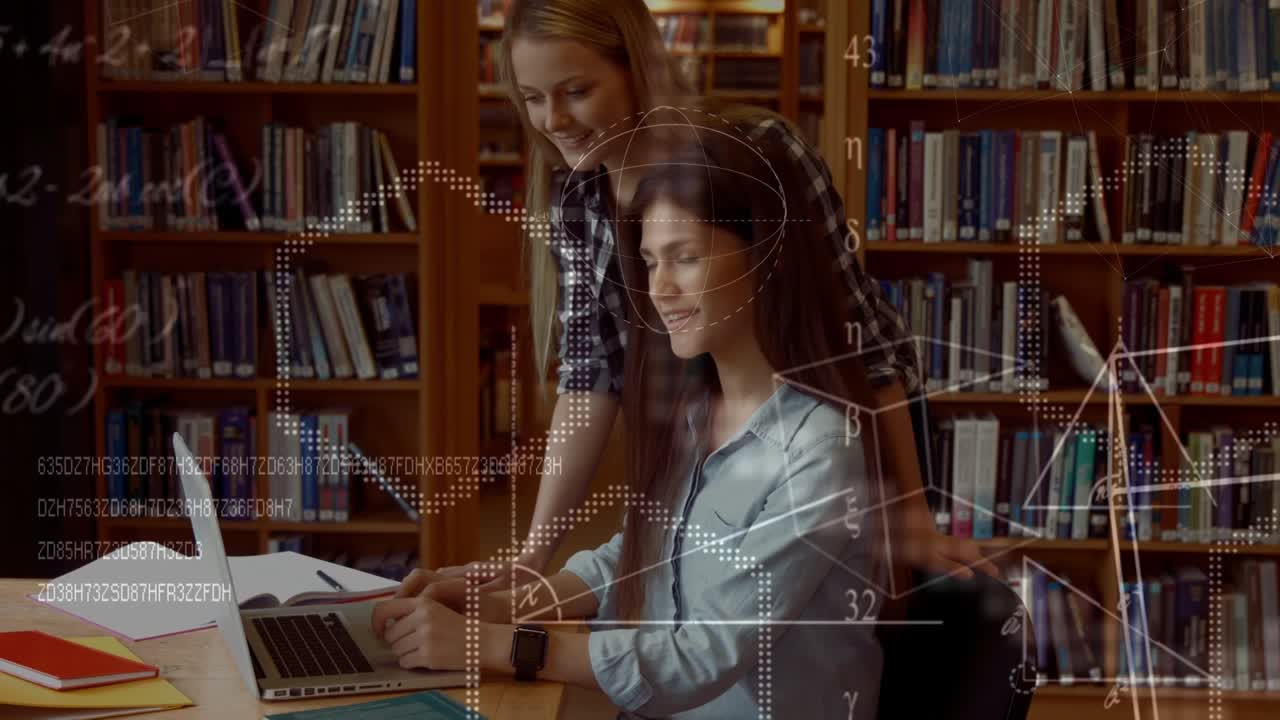 Animation of data processing over schoolchildren using computers