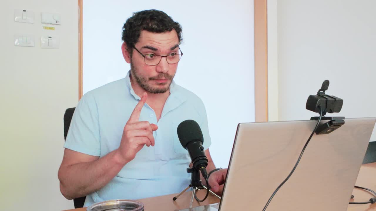 Young Professional in Virtual Team Huddle