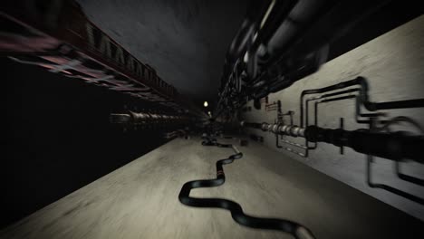 dark tunnel with rusty pipelines 01