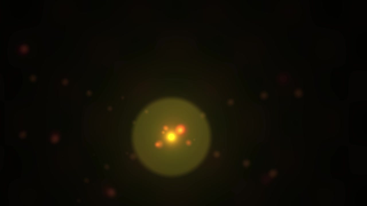 Sfera di luce luminosa astratta con particelle fluttuanti