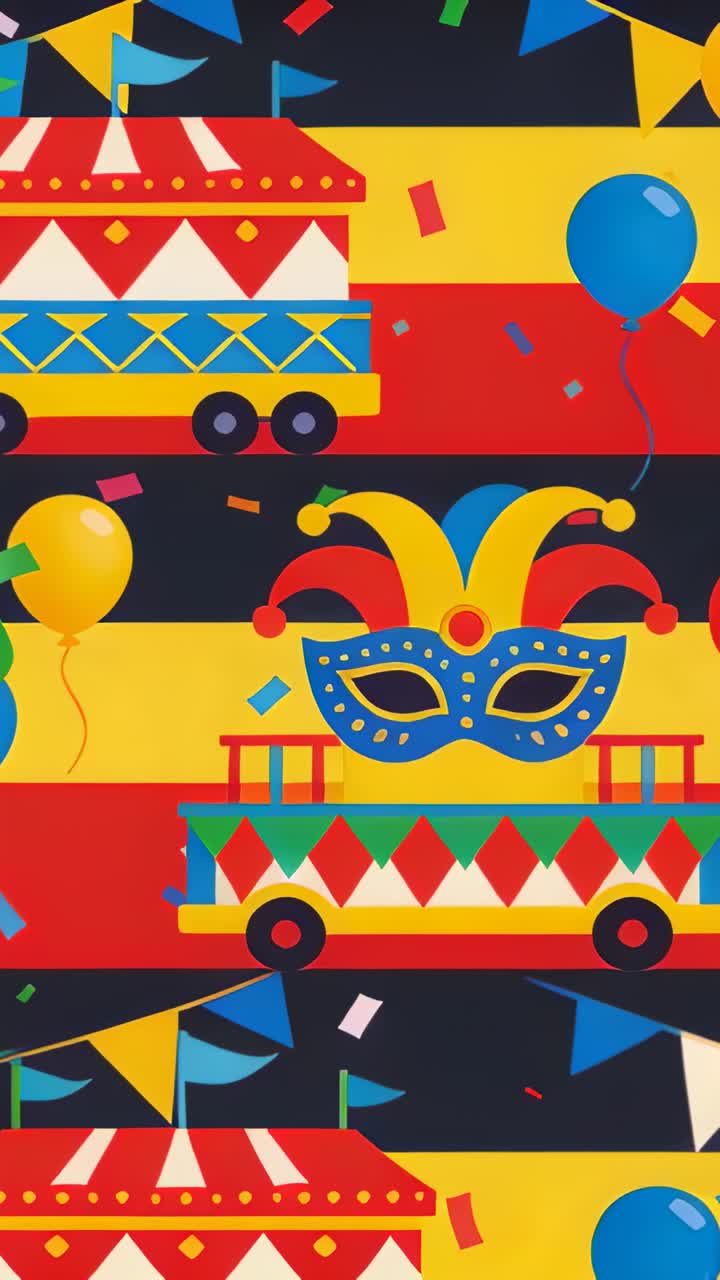 Vertical video: Shifting view revealing carnival print on fabric ...