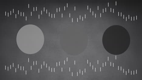 animación de líneas y círculos blancos en movimiento sobre un fondo gris