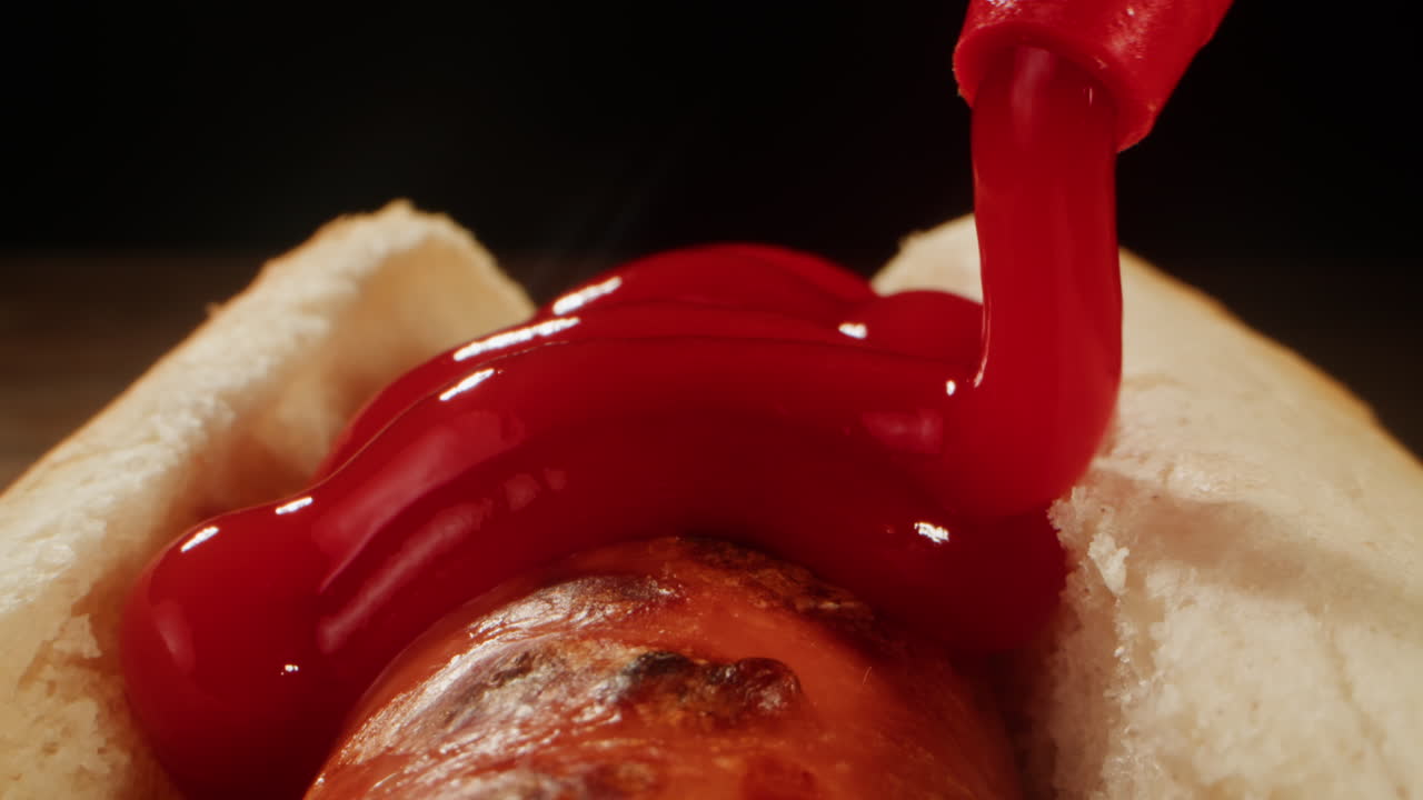 perrito caliente con salsa de tomate