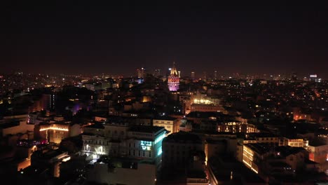 vista aérea del puente del bósforo de estambul detrás de la torre de galata por la noche video de stock mezquita azul, europa, galata, puente de galata, galata towero sultanahmet camii, avrupa, galata, galata köprüsü, galata kulesi