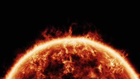 un primer plano del sol está ardiendo en las llamas en el espacio exterior en resolución de 4k.