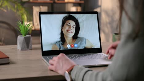 Laptop-Screen-With-Video-Call-Between-Two-Girls