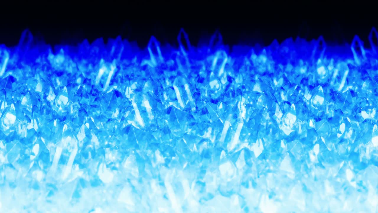 빙산의 가까운 시야. 추상적인 겨울 얼음 배경. 얼음 조각. 차가운 눈. 밝은 파란색. 부서진 얼음의 3d 애니메이션. 루프 애니메이션.
