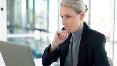 Thinking,-idea-and-woman-on-laptop-working