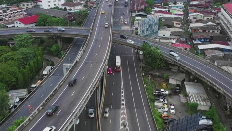 aerial scene of urban road in 4k 
multiple lane highway in bangkok thailand
traffic jam in twilight, nightmultiple lane highway in bangkok thailand