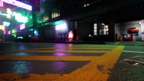 cyberpunk city street at night