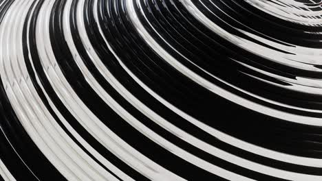 ilusión óptica círculo en blanco y negro animación abstracta. película 4k.