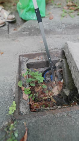 cleaning up a drain