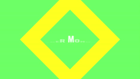 texto de introducción de animación lunes cibernético sobre moda verde y fondo minimalista con forma geométrica