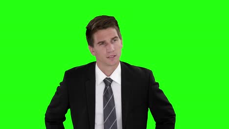 businessman using futuristic digital screen