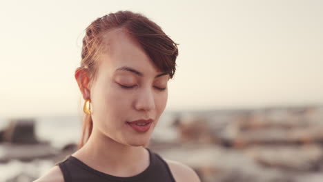 Meditation,-breathing-and-zen-with-woman-at-beach