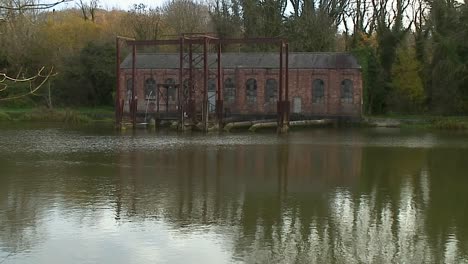 the old pump house at holwell reservoir near melton mowbray in the english county of leicestershire