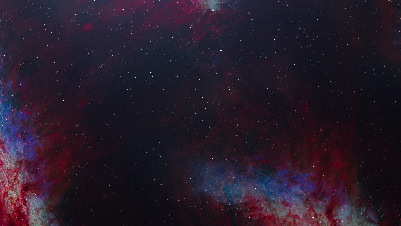 성운 구름과 스타 필드를 통해 비행