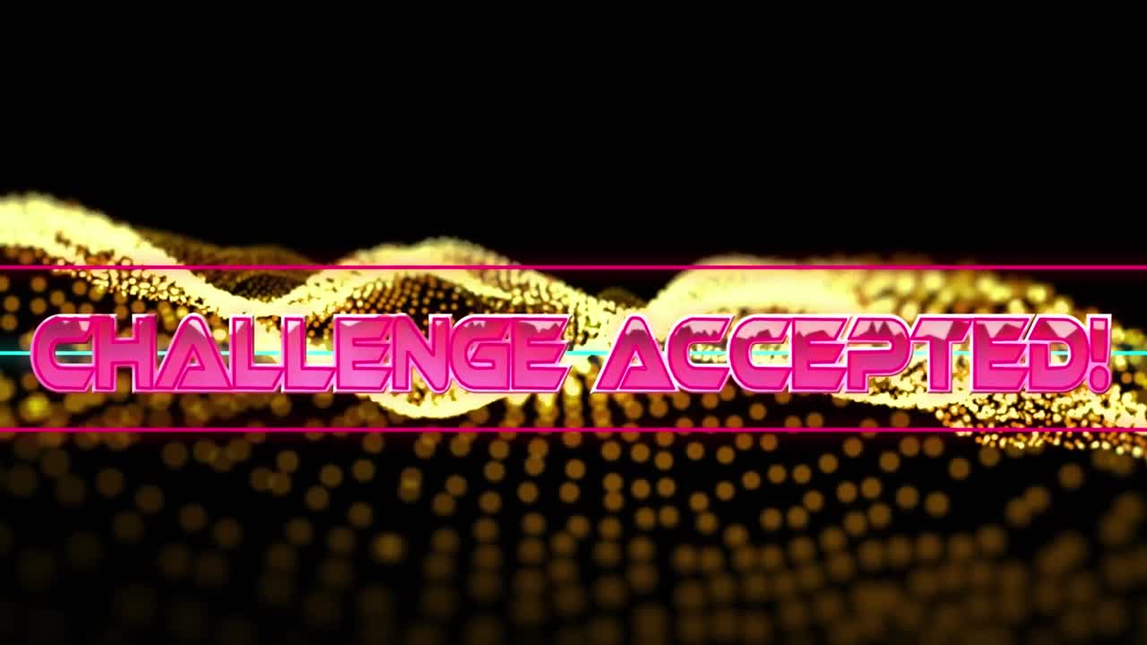 animación del desafío aceptado sobre formas geométricas en movimiento y onda