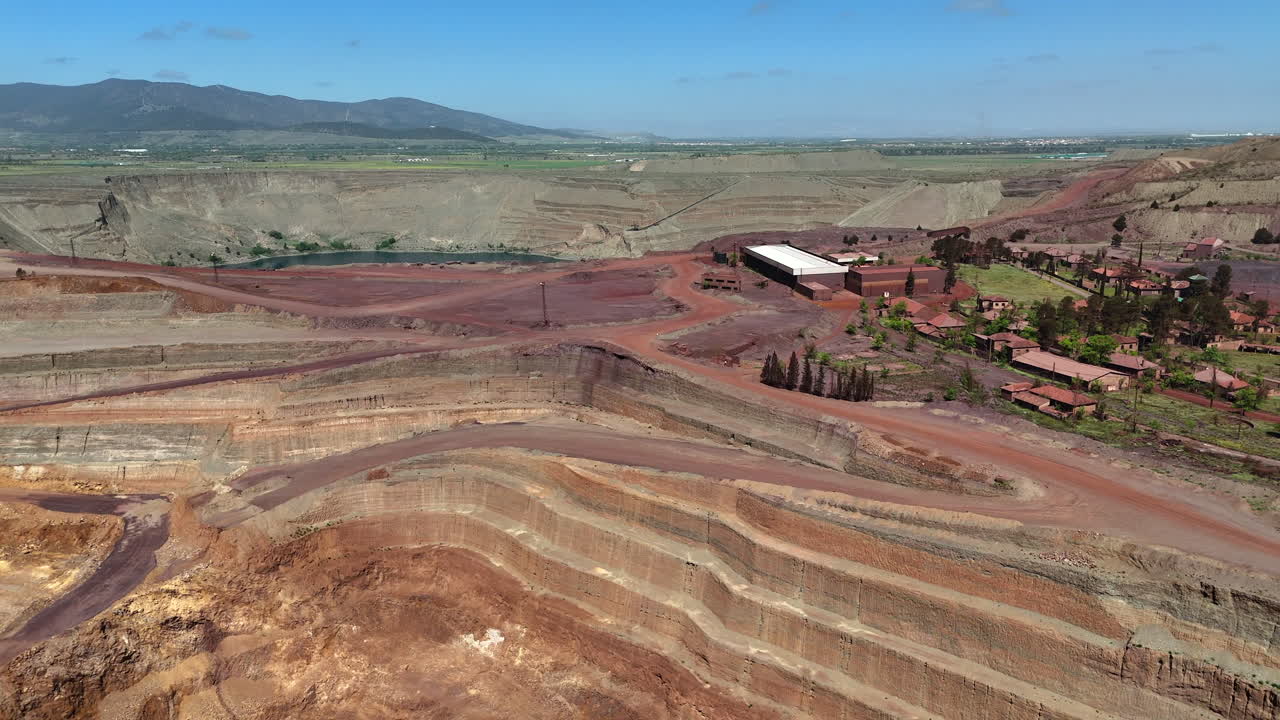 Aerial open pit mine of Alquife in Granada, Spain.