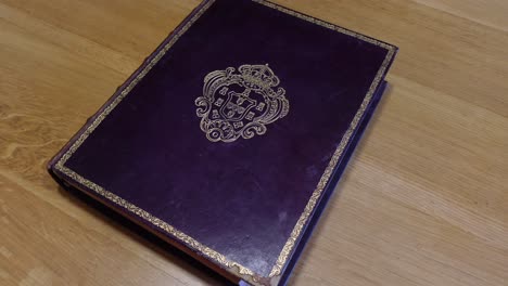old book on table close up