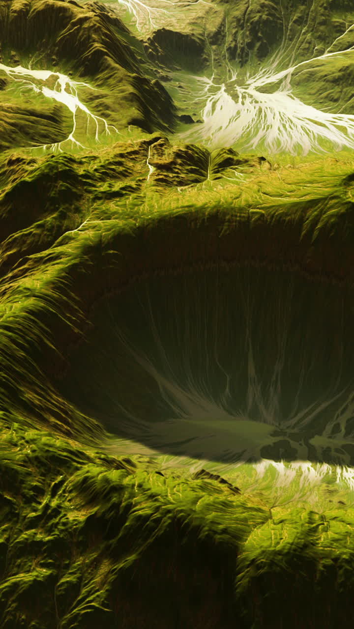 impresionante vista aérea de un valle verde y exuberante rodeado de montañas