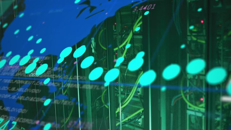 Animation of data processing over computer servers
