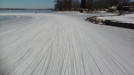 aerial winter motorbike on ice