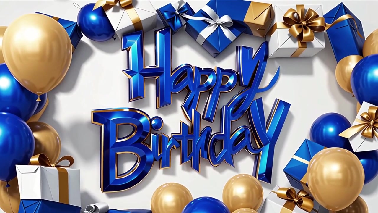 Sfondo di compleanno con palloncini e regali