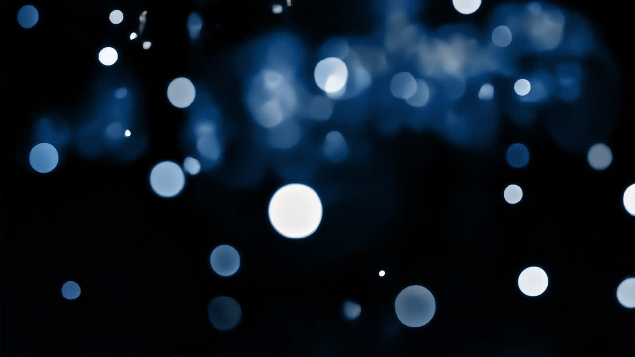 Sovrapposizione animata di luci bokeh blu astratte, video 4K trasparente, canale alfa, ProRes 4444
