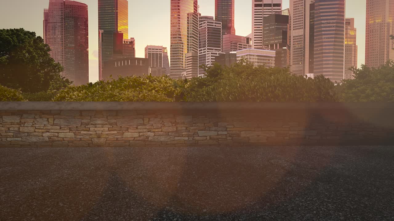 paisaje de verano con grandes edificios en el parque nacional en el día de verano