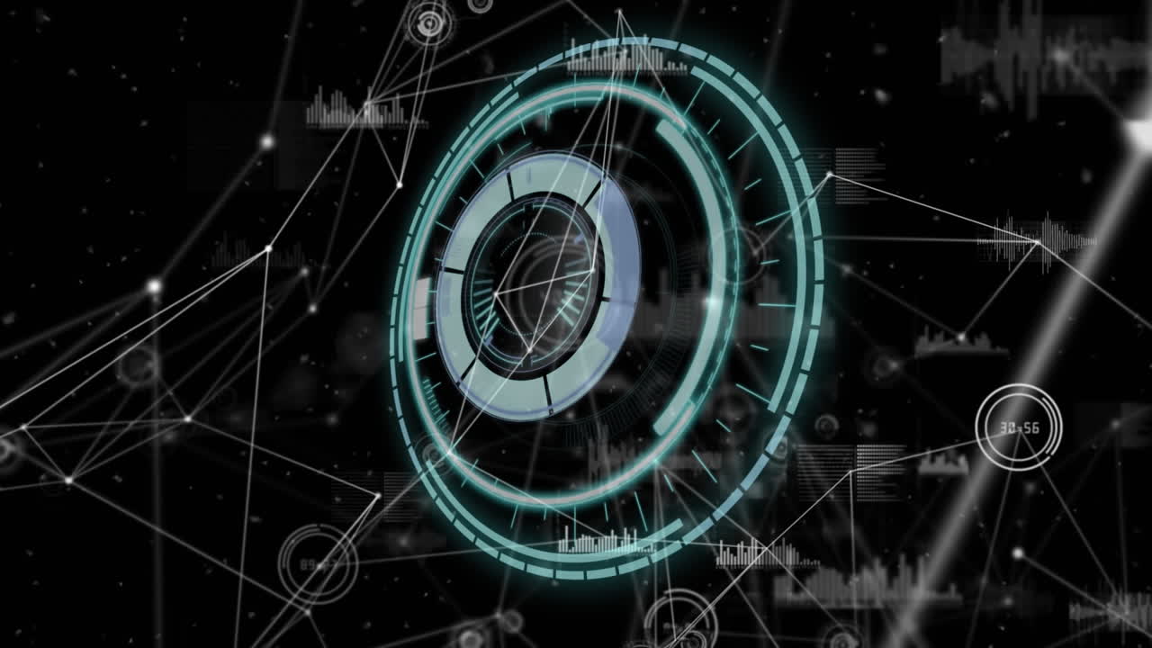 animación del escaneo del alcance a través de la red de conexiones