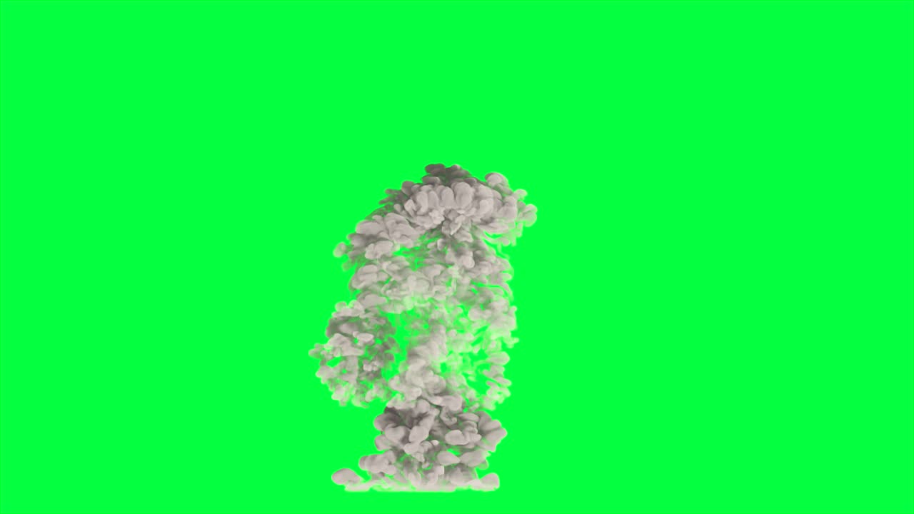 explosión de tinta abstracta en la pantalla verde