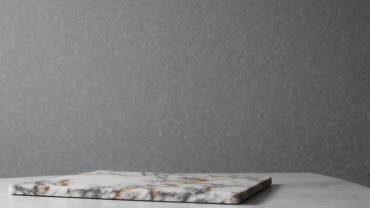 Marble Tray Display Against a Gray Background