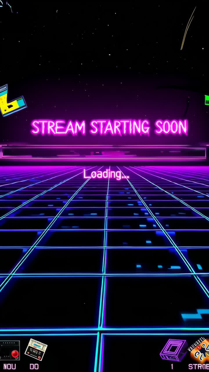 Retro-style stream starting soon loading screen