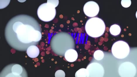 manchas blancas de luz sobre usted gana texto contra manchas de luz sobre fondo negro