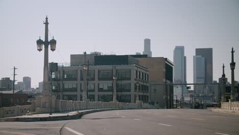 empty downtown la 4th st bridge 4k 48fps slo-mo